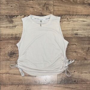 Calvin Klein Gray Ruched Muscle Tee